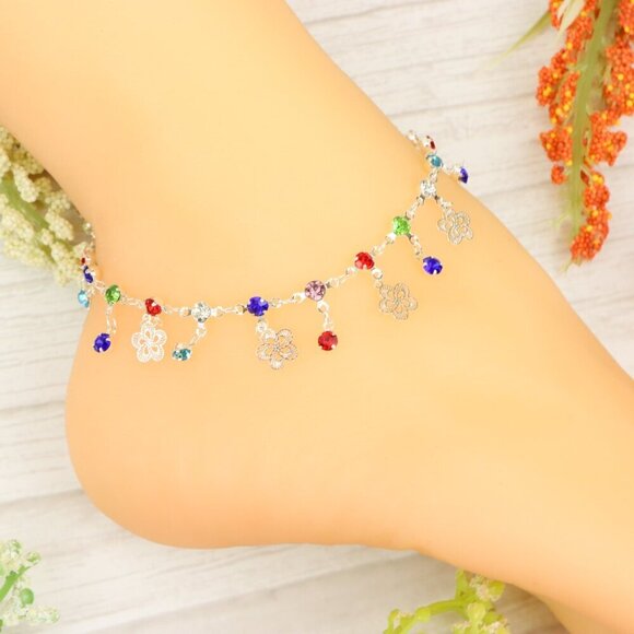 "Handmade Anklet – Elegant & Delicate Jewelry for Women | UNVRC1205 - Picture 8 of 10